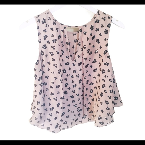 ZARA BASIC Print Flutter Sleeveless Blouse With Open Back Mocha/Tan Size XS - Picture 11 of 13